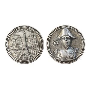 Paris Souvenir Coin Napoleon Eiffel Tower Arc de Triomphe Collectible Medallion